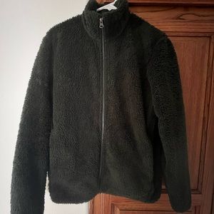 Dark Green Full Zip Uniqlo Fleece Sz S